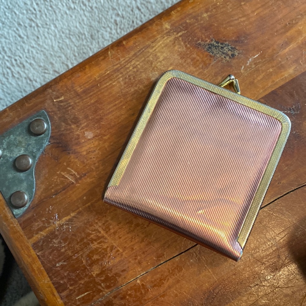 Vintage clasp purse mirror